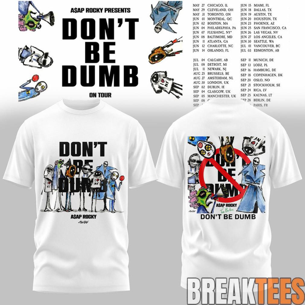 ASAP Rocky DON’T BE DUMB WORLD TOUR 2026 White Tee