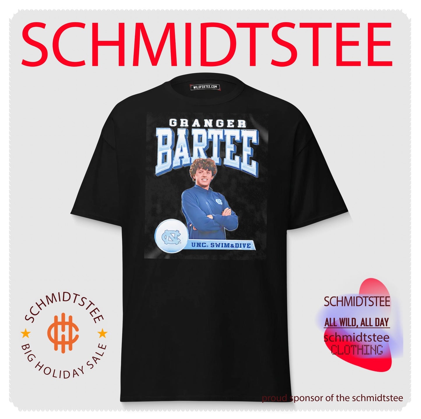 North Carolina Tar Heels Granger Bartee portait shirt
