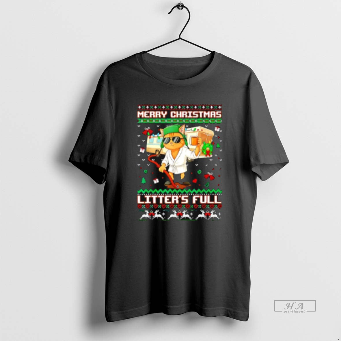Official Merry Christmas Litters Full Cat Ugly Xmas