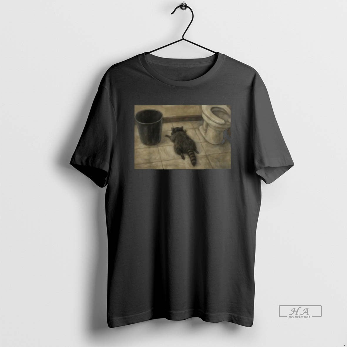Official Vintage Drunk Raccoon Passes Out In Bathroom Meme