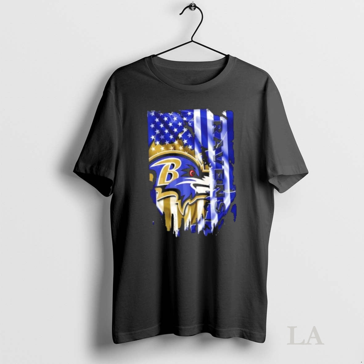 Original Baltimore Ravens Football X American Flag