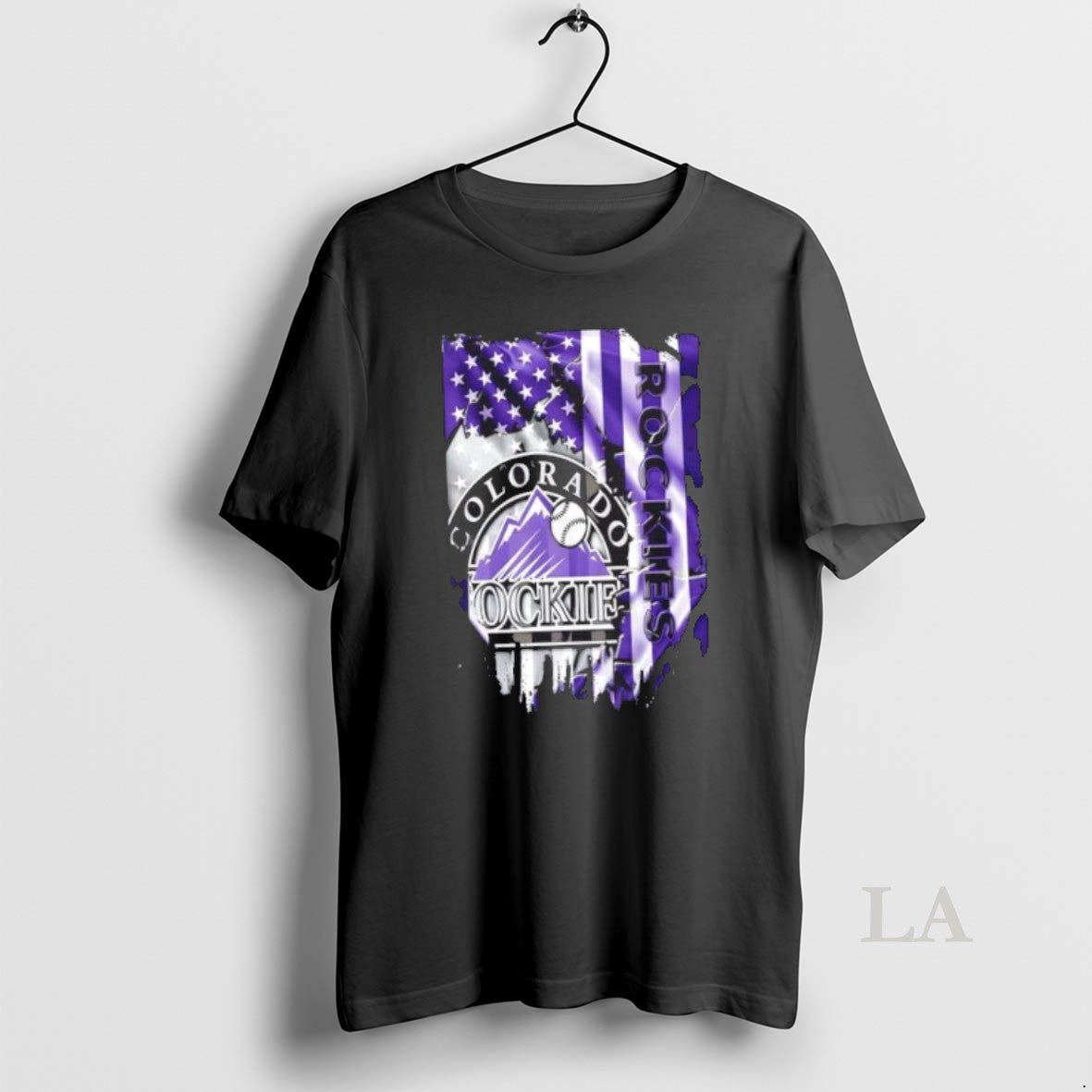 Original Colorado Rockies Baseball X American Flag