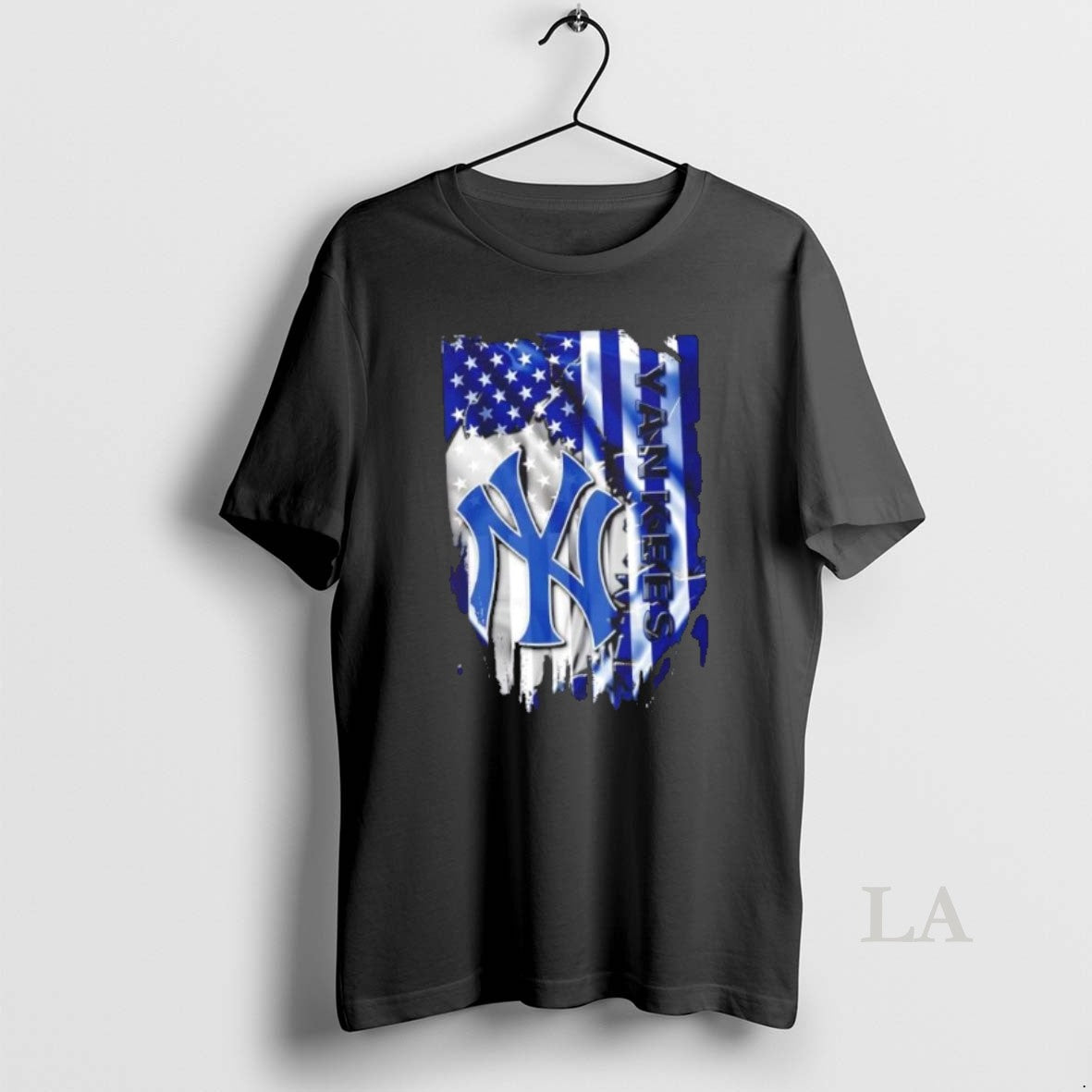 Original New York Yankees Baseball X American Flag