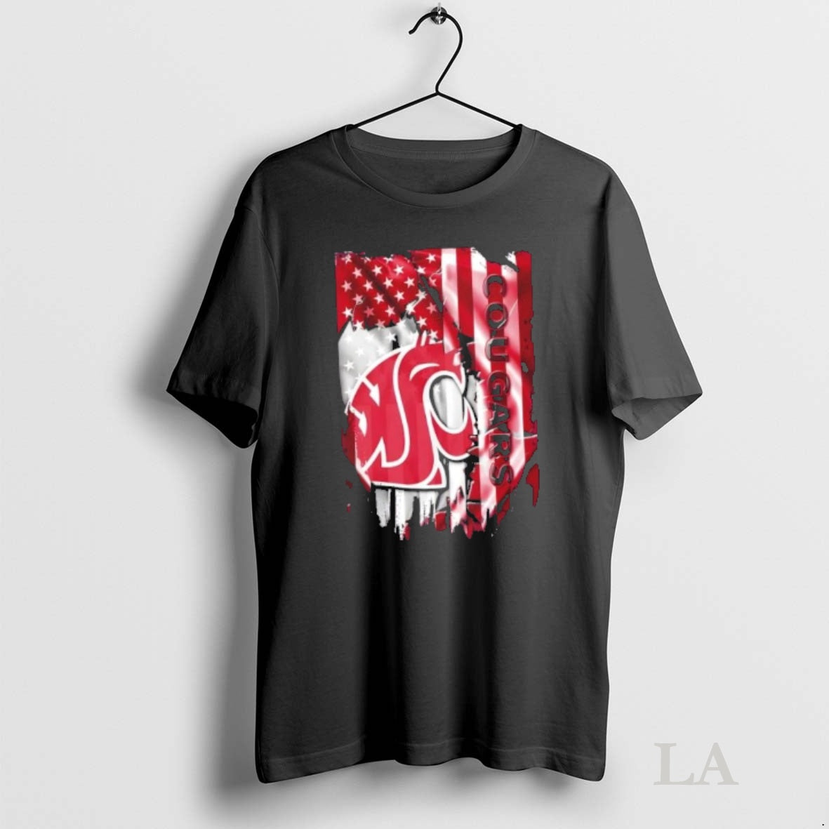 Original Washington State Cougars Football X American Flag