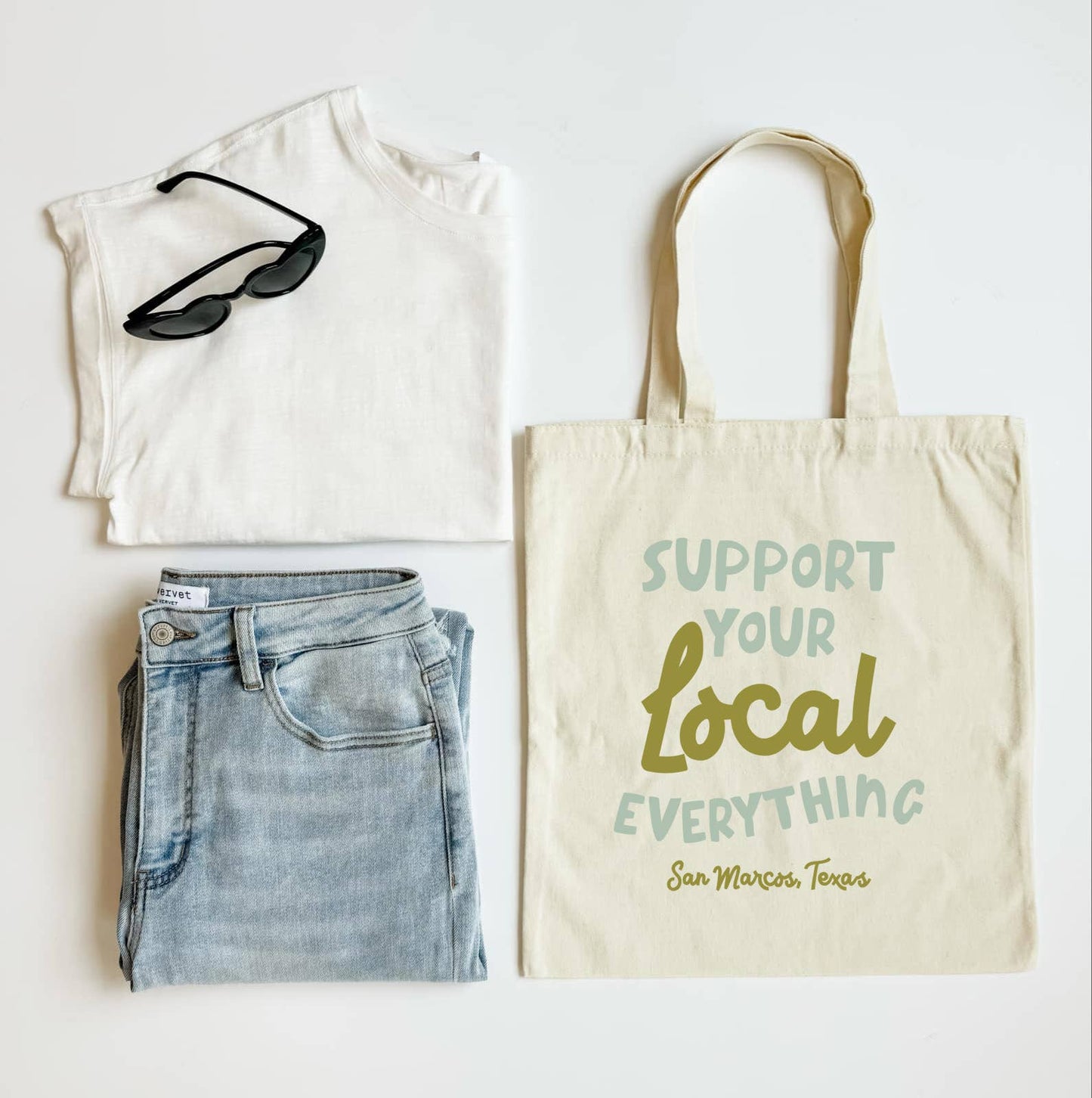 Support Local Custom Tote Personalized City Canvas Bag