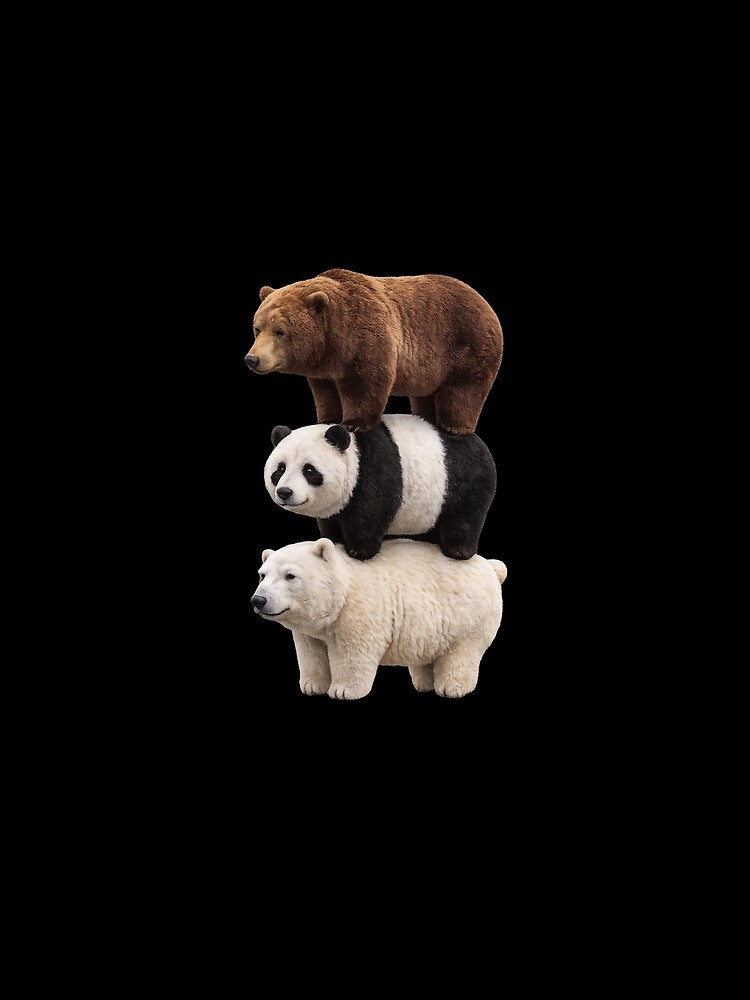 Mens We Bears Realistic Stacked Bares Meme Animal Performance by InkStormPro