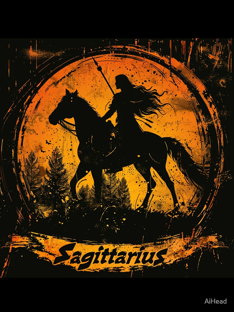 Grunge Style Sagittarius Zodiac Sign by AiHead