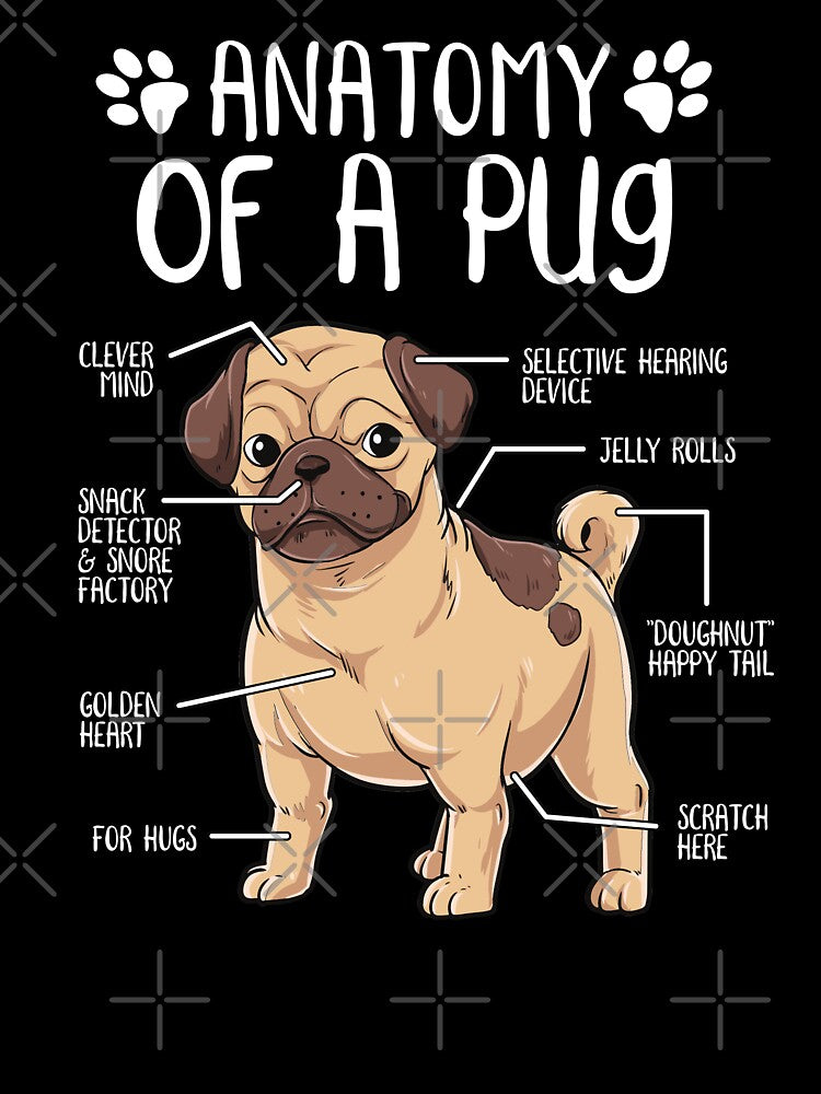 Funny Pug Anatomy Dog Owner Dog Lover by lanynx design