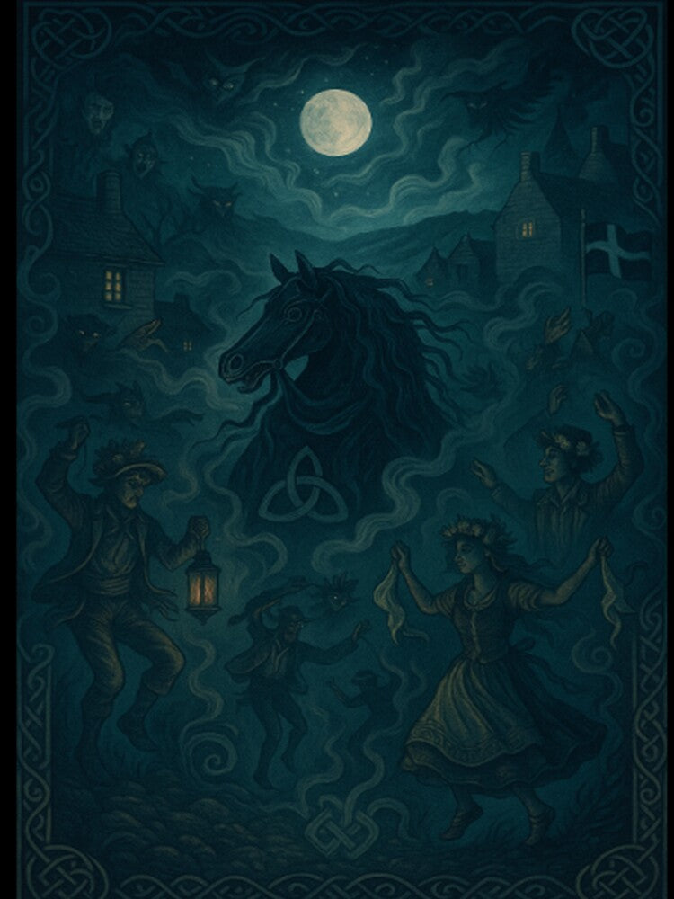 Padstow Obby Oss Mystical Cornish Folklore Poster by Virelo