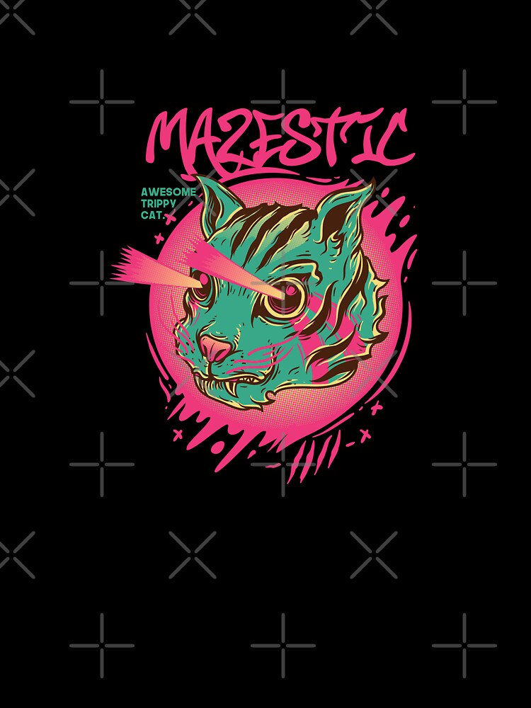 Mazestic Awesome Trippy Super power Cat Cats Retro with eye laser by activlifewear