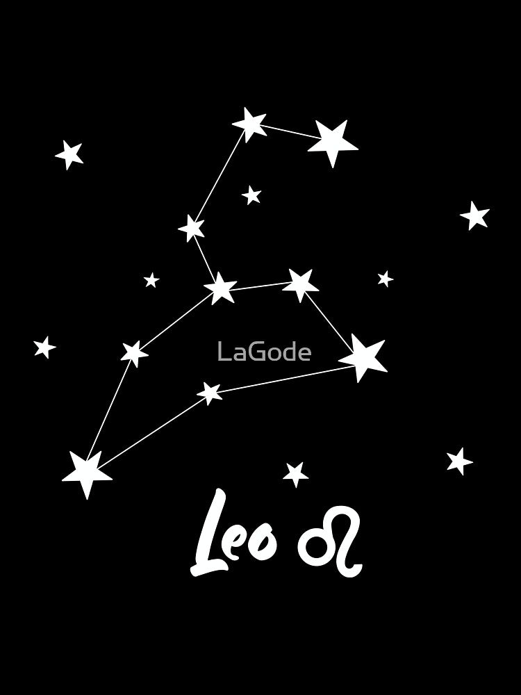 Leo Zodiac Star Constellation White Lines by LaGode