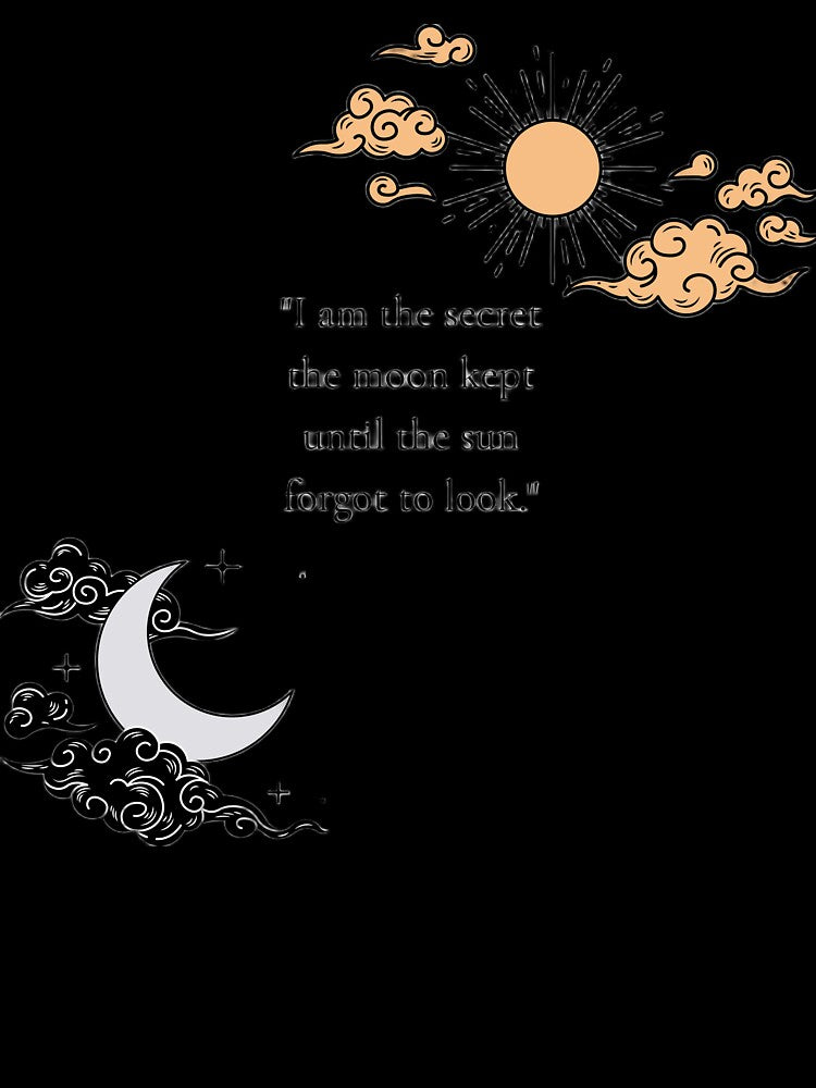 The Secret Moon & Sun Celestial Quote Illustration by Lush Aura Designs