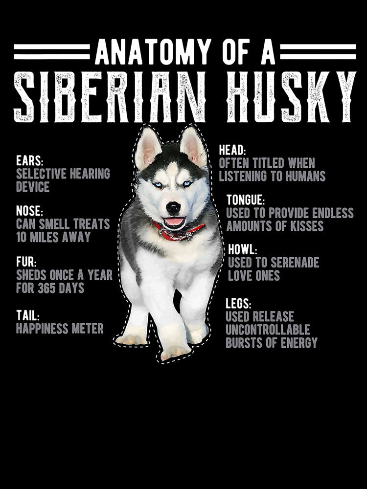 Anatomy of A Husky T-Shirt Siberian Dog Fans by NiceStore059