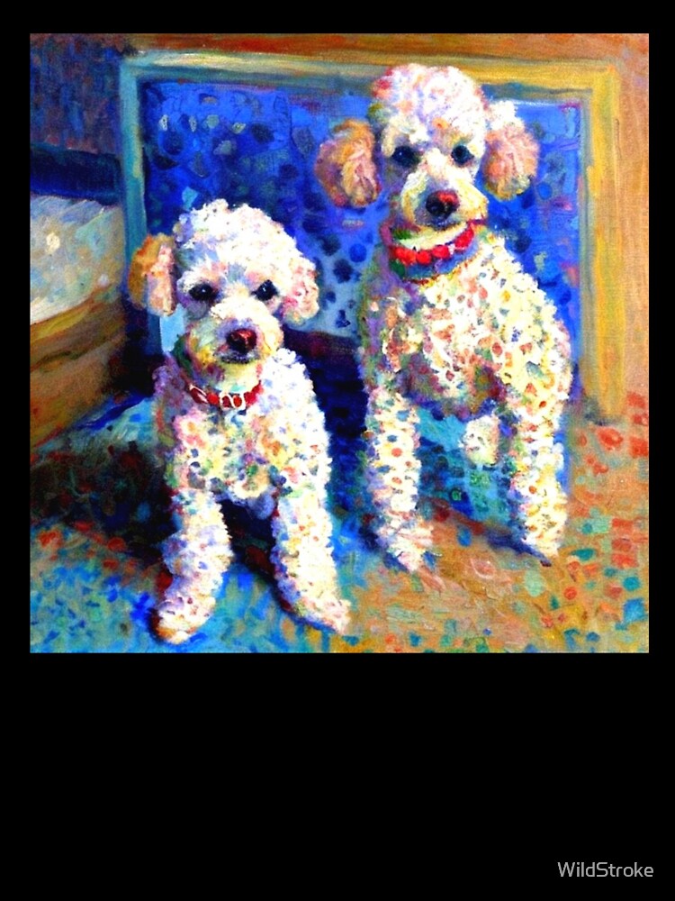 Poodle Duo Impressionist Artwork for Pet-Obsessed Dog Parents by WildStroke