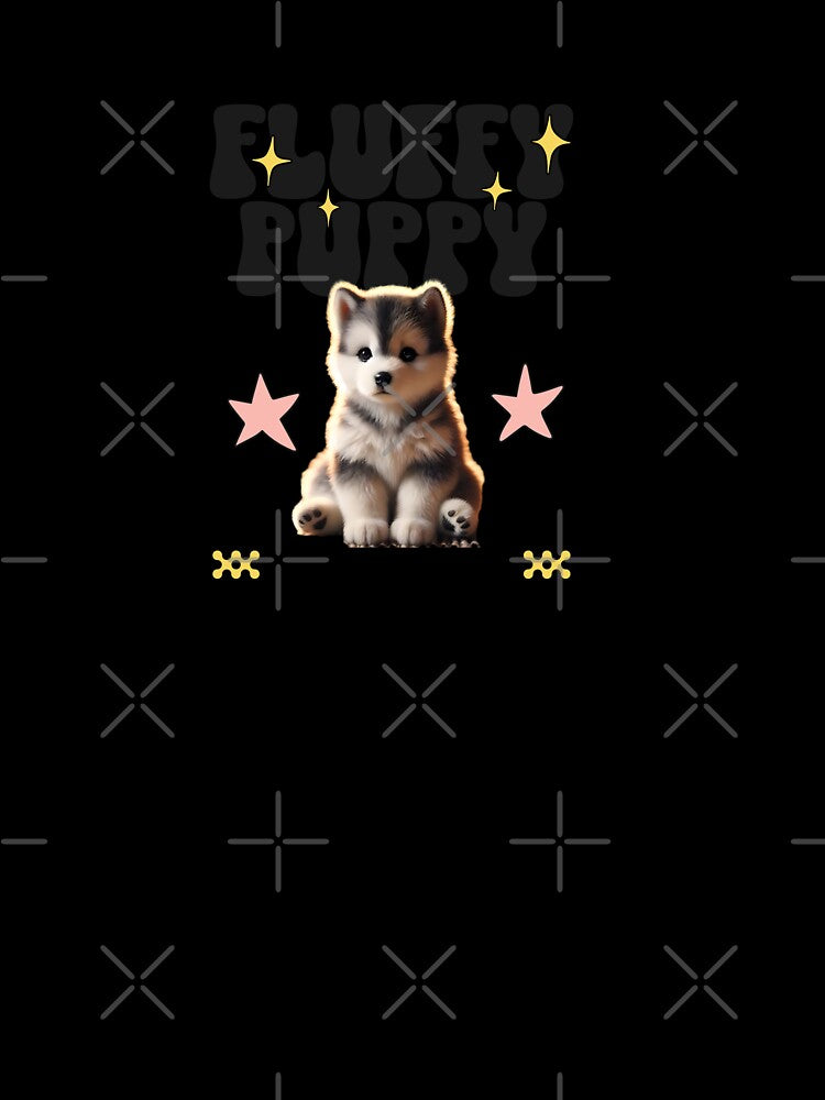 Fluffy Puppy – Adorable Husky Design with Cute Retro Vibes by MarketMavenGift