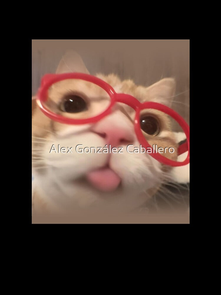 Cute Funny cat with glasses by Alex González Caballero