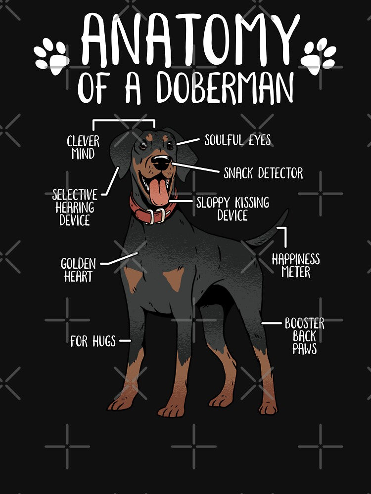 Funny Doberman Pinscher Anatomy Dog Lover Doberman Pinscher Owner by lanynx design
