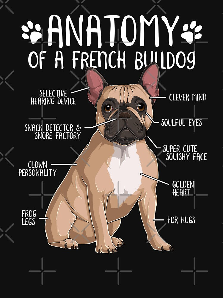 Funny French Bulldog Anatomy Fawn Frenchie Dog Lover by lanynx design