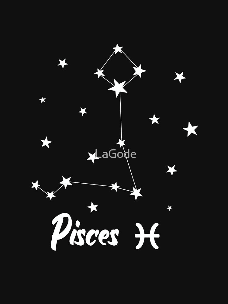 Pisces Zodiac Star Constellation White Lines by LaGode
