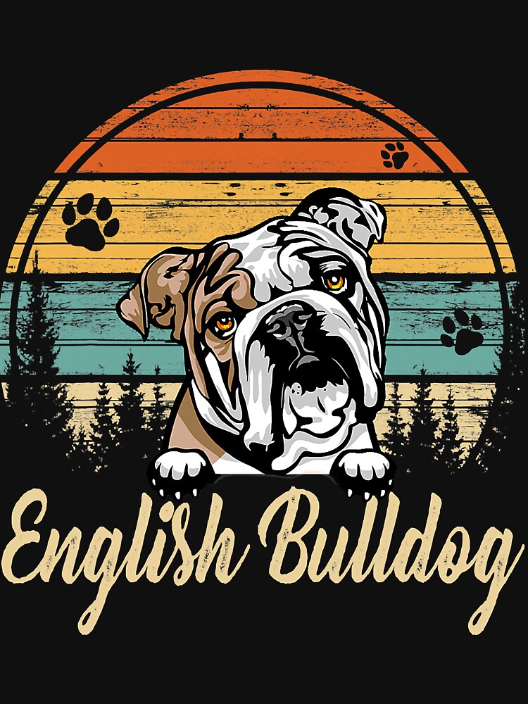English Bulldog Dog Retro Vintage by HenningMadsen