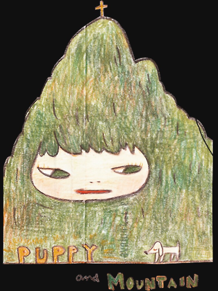 yoshitomo nara puppy and mountain painting by alianaost77