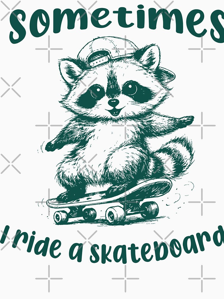 raccoon-ride-skateboard by sowaibur