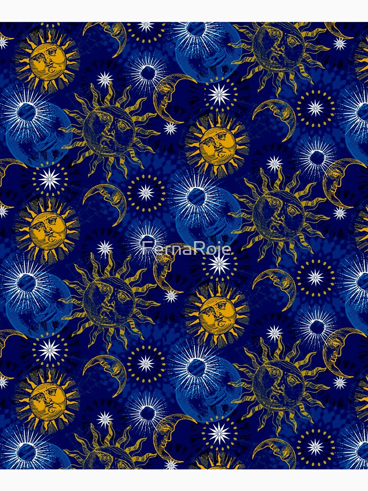 90s Whimsi-goth Celestial Sun And Moon Pattern by FernaRoje