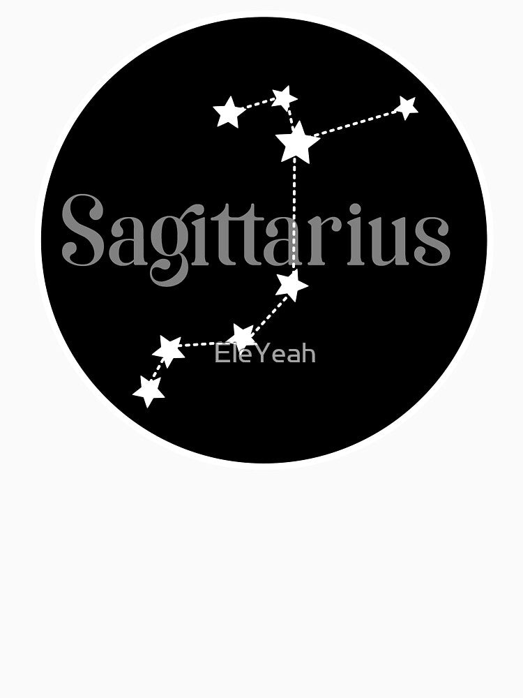 Sagittarius zodiac constellation (black) by EleYeah