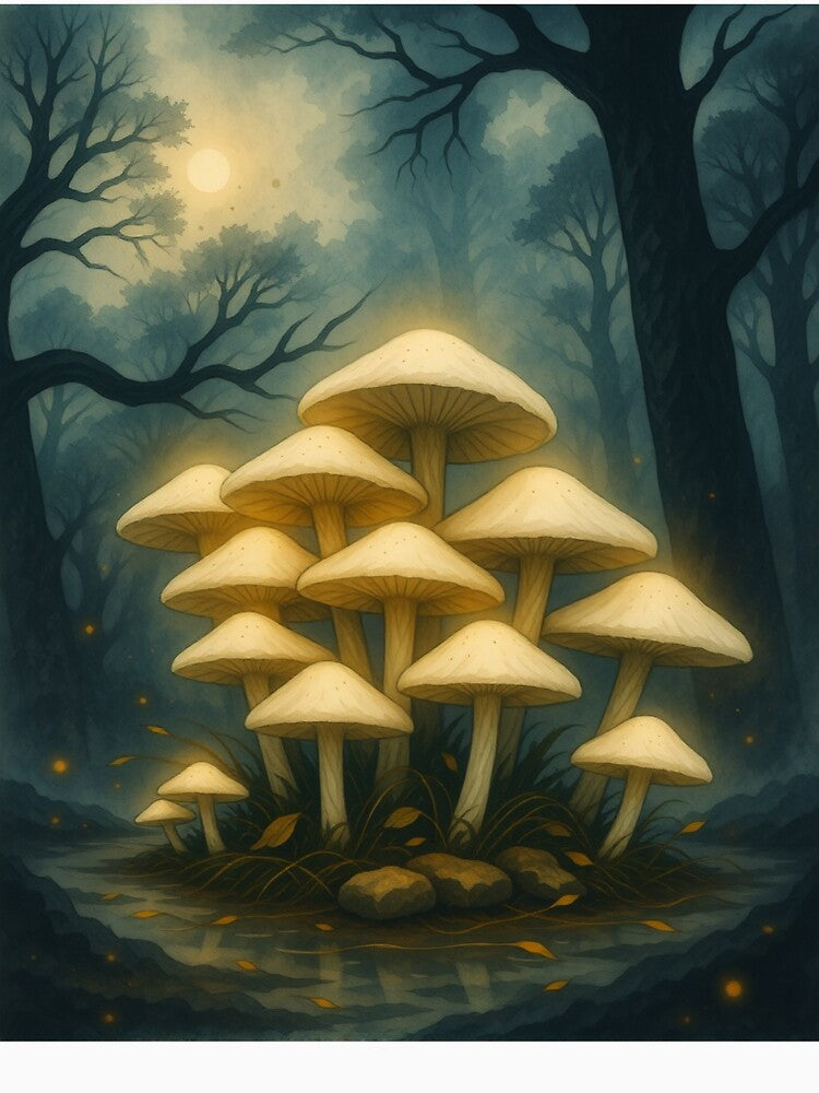 Gold Luminous Mushroom Grove by The Rogue Mark