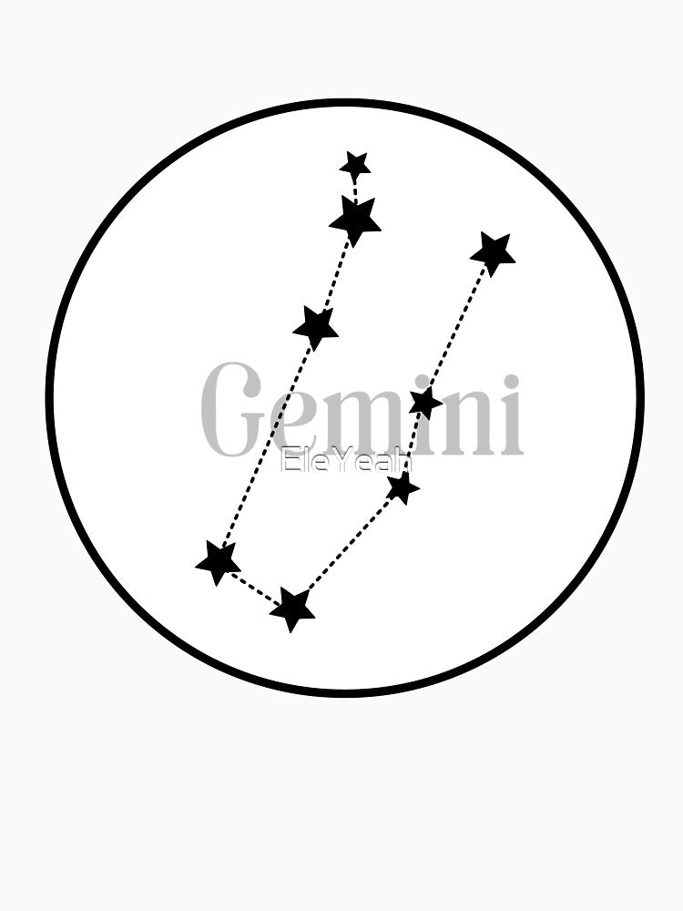 Gemini zodiac constellation (white) by EleYeah