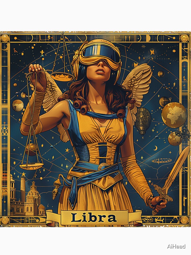 Vintage SciFi Style Libra Zodiac Sign by AiHead