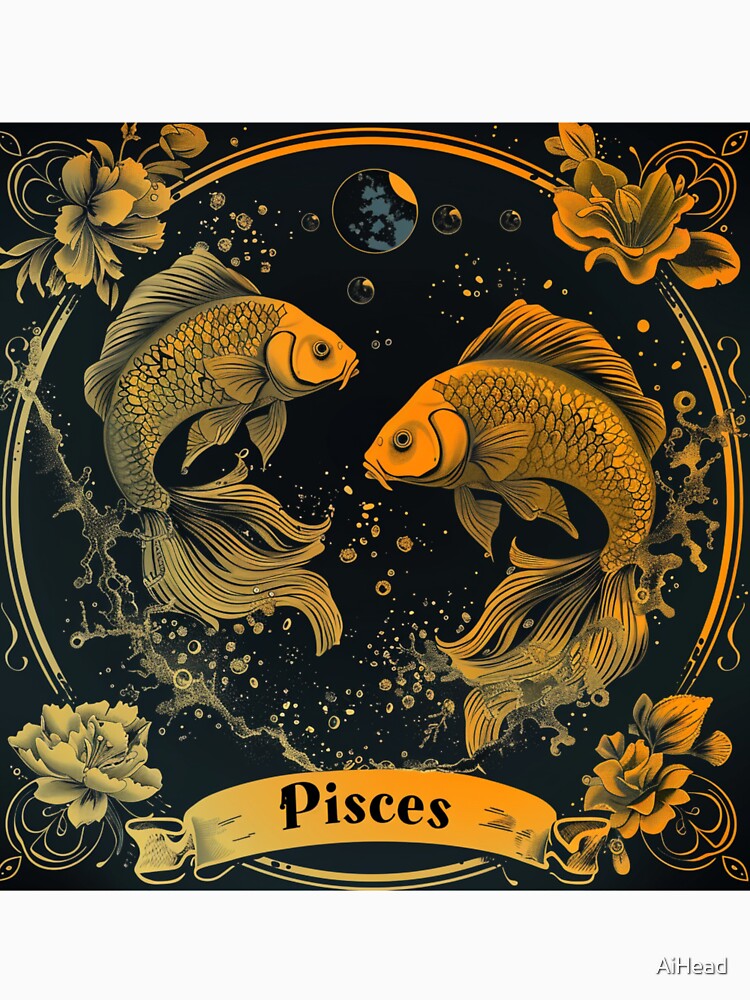 Vintage Style Pisces Zodiac Sign by AiHead