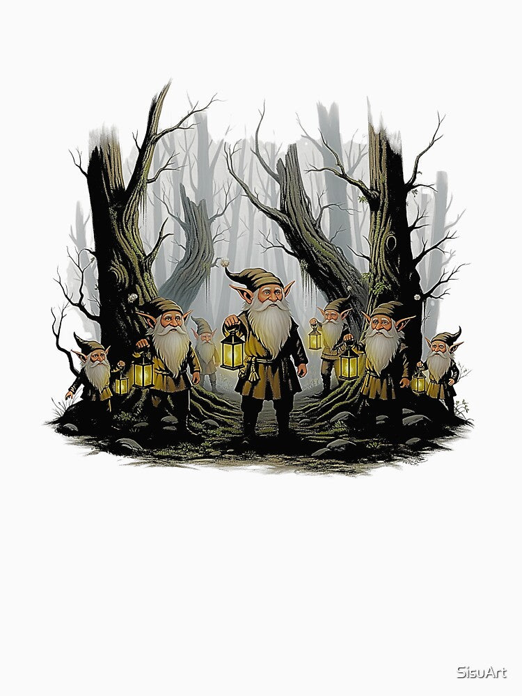 Forest Gnomes with Lanterns by SisuArt