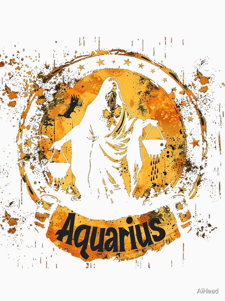 Grunge Style Aquarius Zodiac Sign by AiHead
