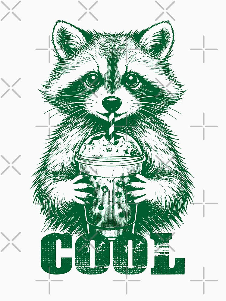 raccoon-drinking-iced-coffee by sowaibur