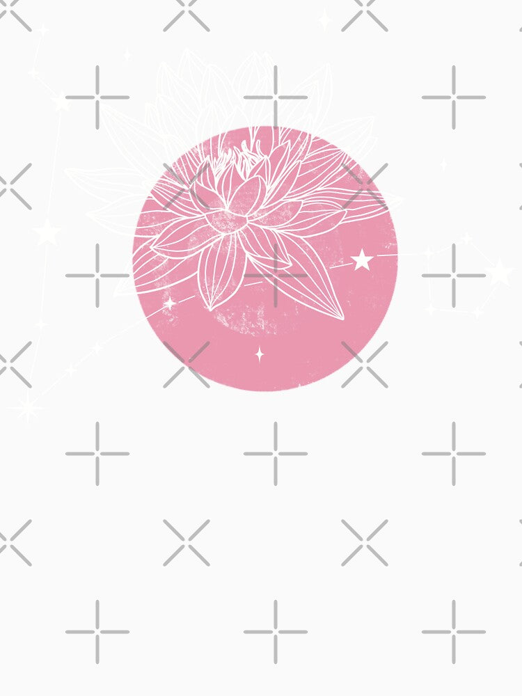 Pisces constellation and water lilly birth flower illustration by VickyReiStudio