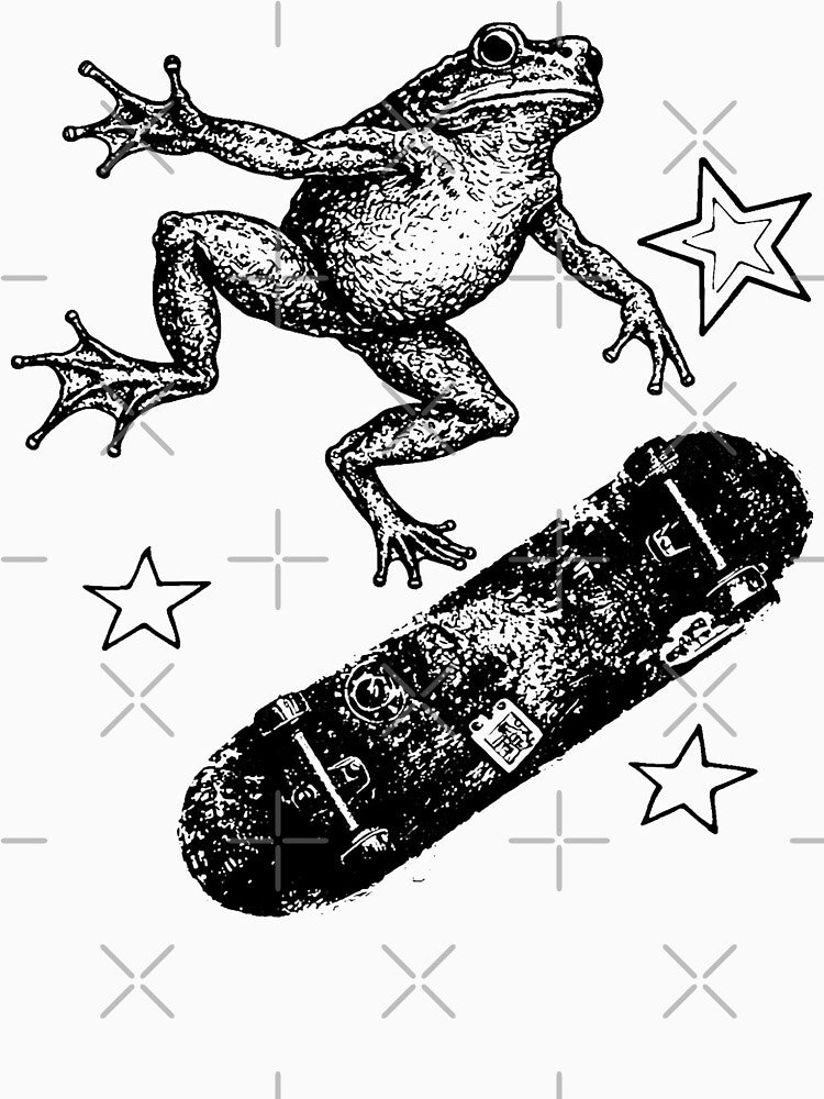 Retro Skateboard Frog Funny Frog Vintage by will freed18