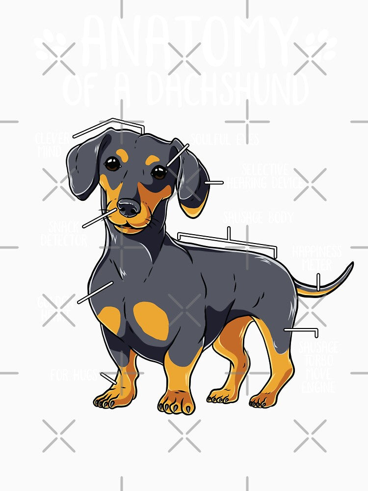 Funny Dachshund Anatomy Dog Lover Wiener Dog Cute Doxie by lanynx design