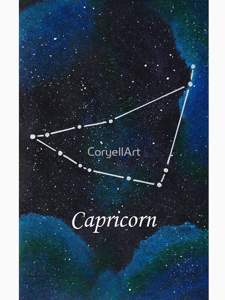 Capricorn Zodiac Sign Space Painting by CoryellArt