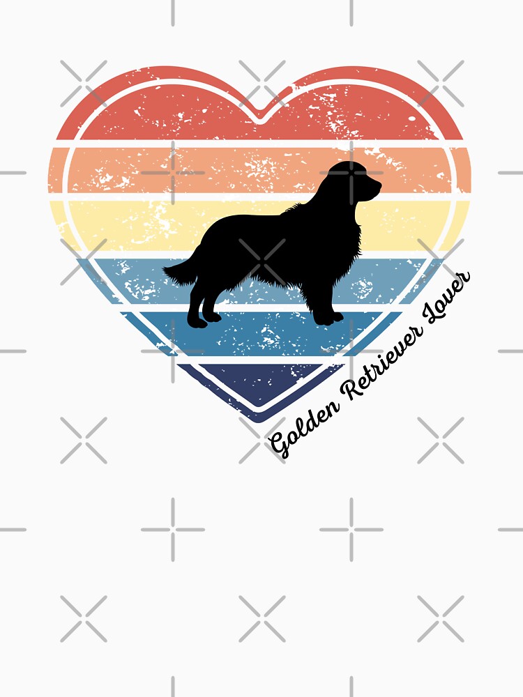 Golden Retriever Lover Retro Sunset Heart by Print-A-Joke
