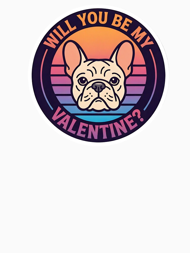 Frenchie Love Retro Sunset Puppy by M1234s