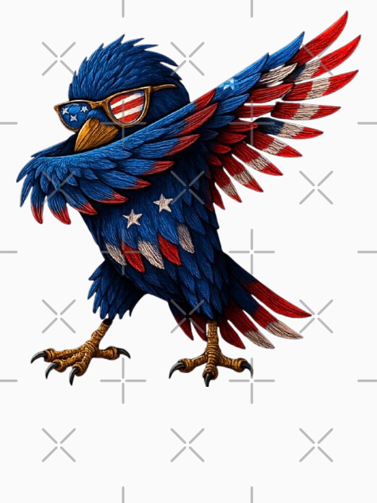 Dabbing American Flag Crow | Patriotic Raven Art | 4th of July Dab Bird Illustration by love3617
