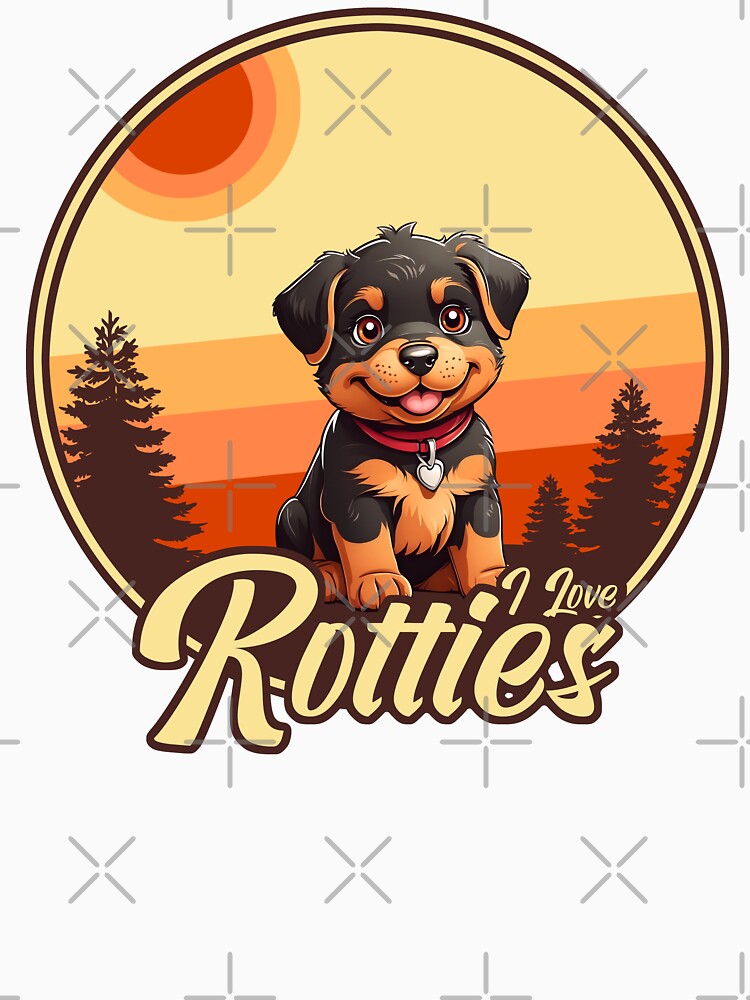 I Love Rotties - Vintage Sunset Design - Rottweiler Lover by brindled