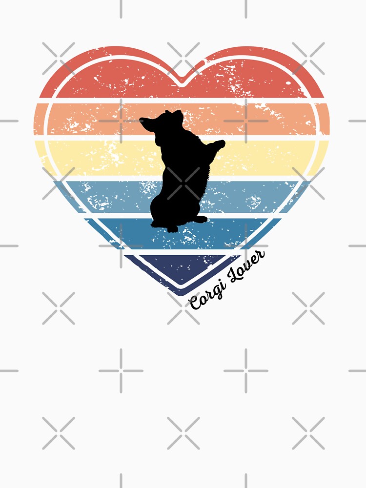 Corgi Lover Retro Sunset Heart by Print-A-Joke