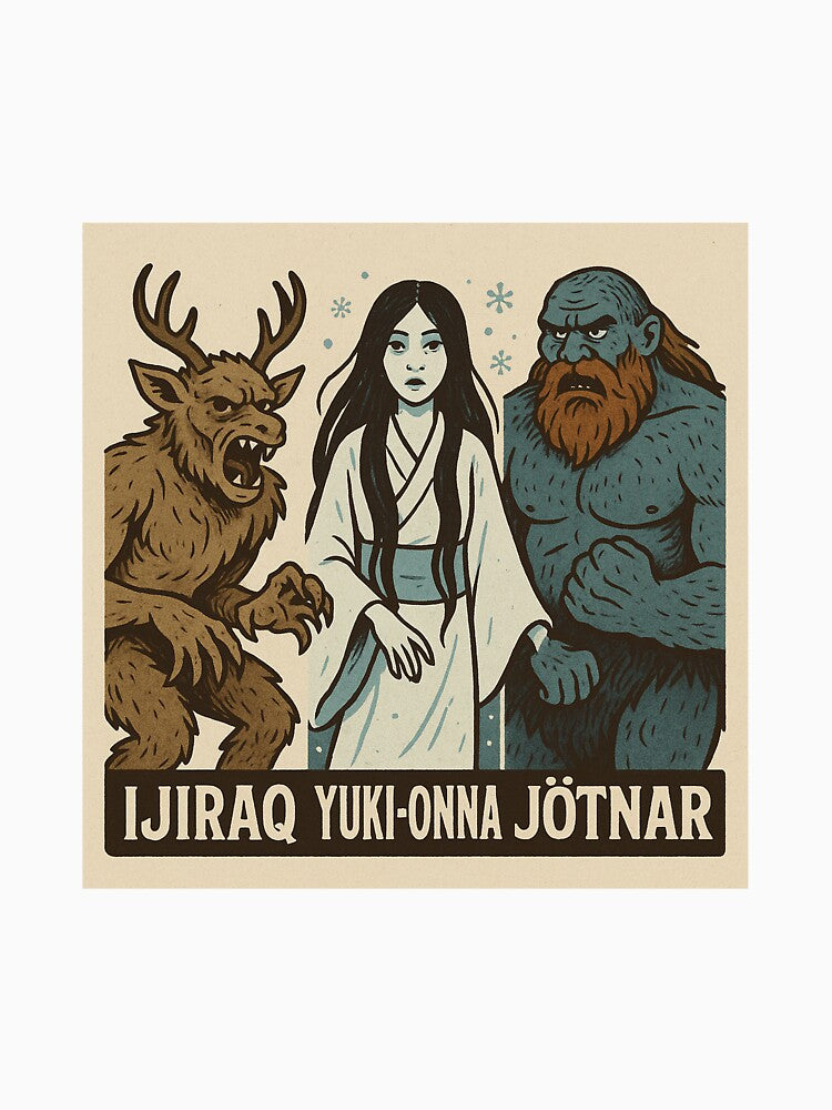 Ijiraq, Yuki-Onna and Jotnar 02 by AIfolklore