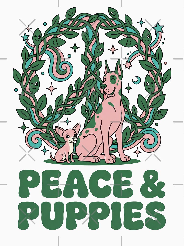 Peaceful Garden With Happy Puppies by Flying Doggo