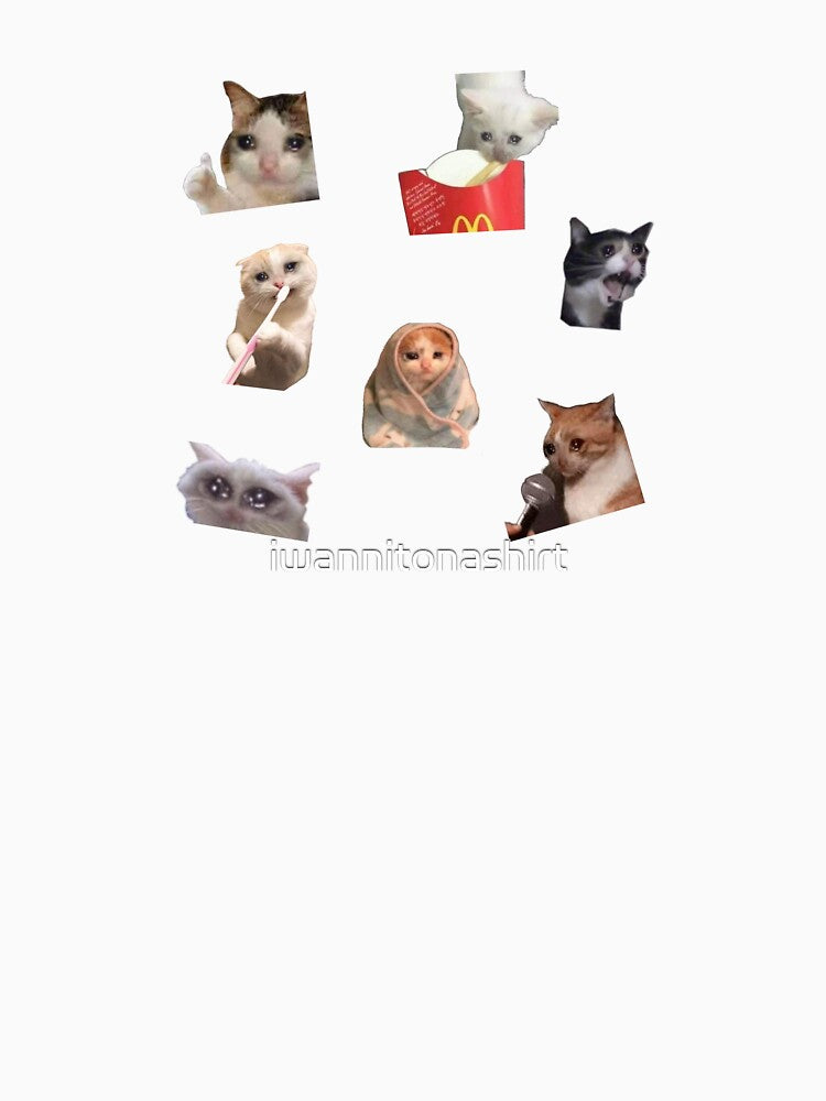 Crying cat stickers pack bundle 2 by iwannitonashirt