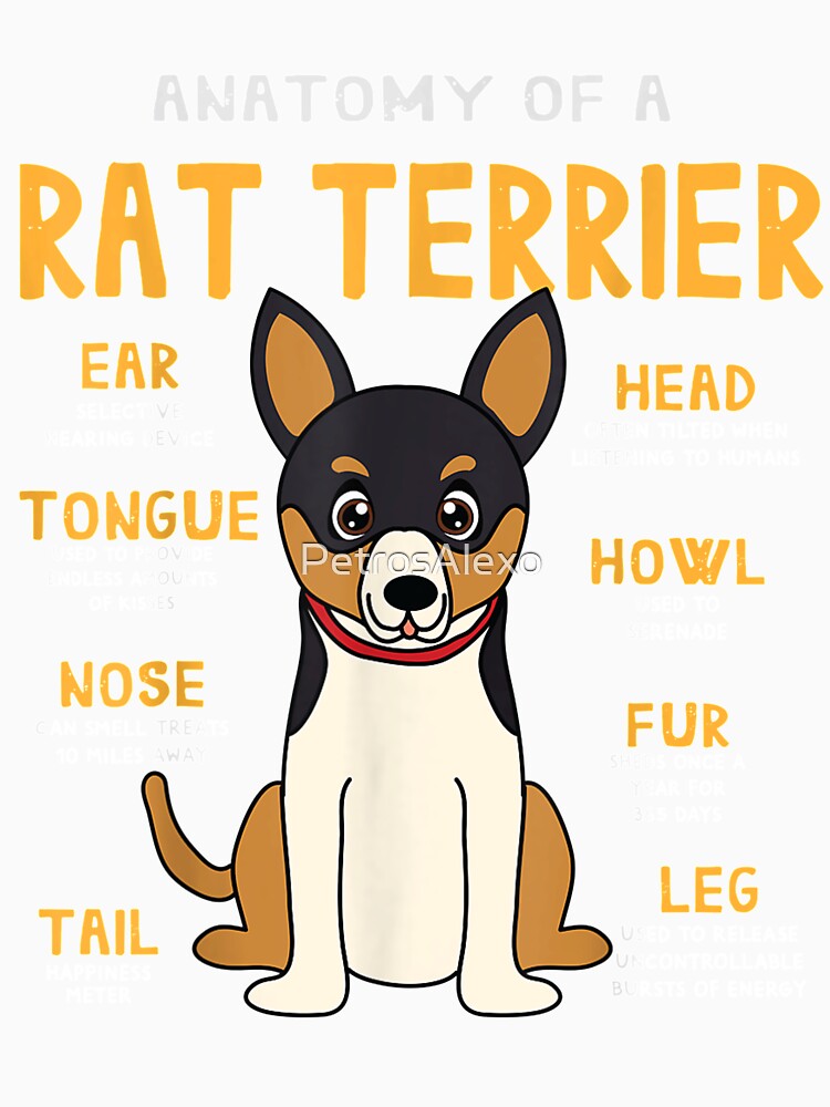 Rat Terrier Anatomy Funny Dog Mom Dad Gift by PetrosAlexo