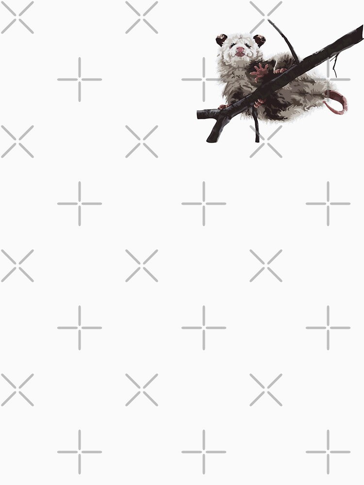Opossum's butt on a branch, small print white edition by bye-then