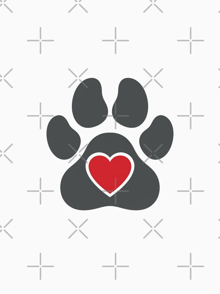 Love My Service Dog Paw Print Heart by NatureUnleashed